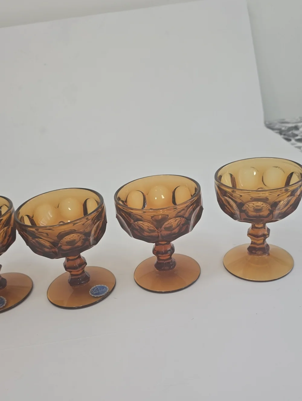 Vintage Imperial USA Set Of 6 Provincial Amber Sherbet Champagne Glasses